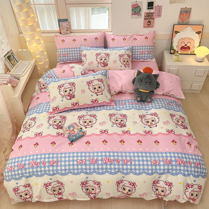 金鑫汇家纺 2025新款喜羊羊与灰太狼全棉四件套 甜宅美羊羊