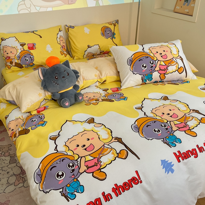 金鑫汇家纺 2025新款喜羊羊与灰太狼全棉四件套 寻宝奇遇记