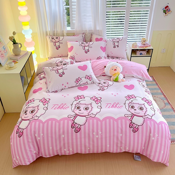 金鑫汇家纺 2025新款喜羊羊与灰太狼全棉四件套 时尚美羊羊