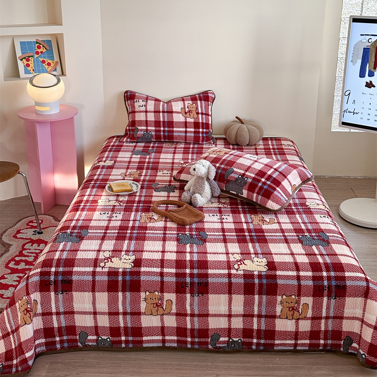 91家纺网 家纺一手货源 找家纺 （总）暖生活 2025新款高克重牛奶绒床盖三件套