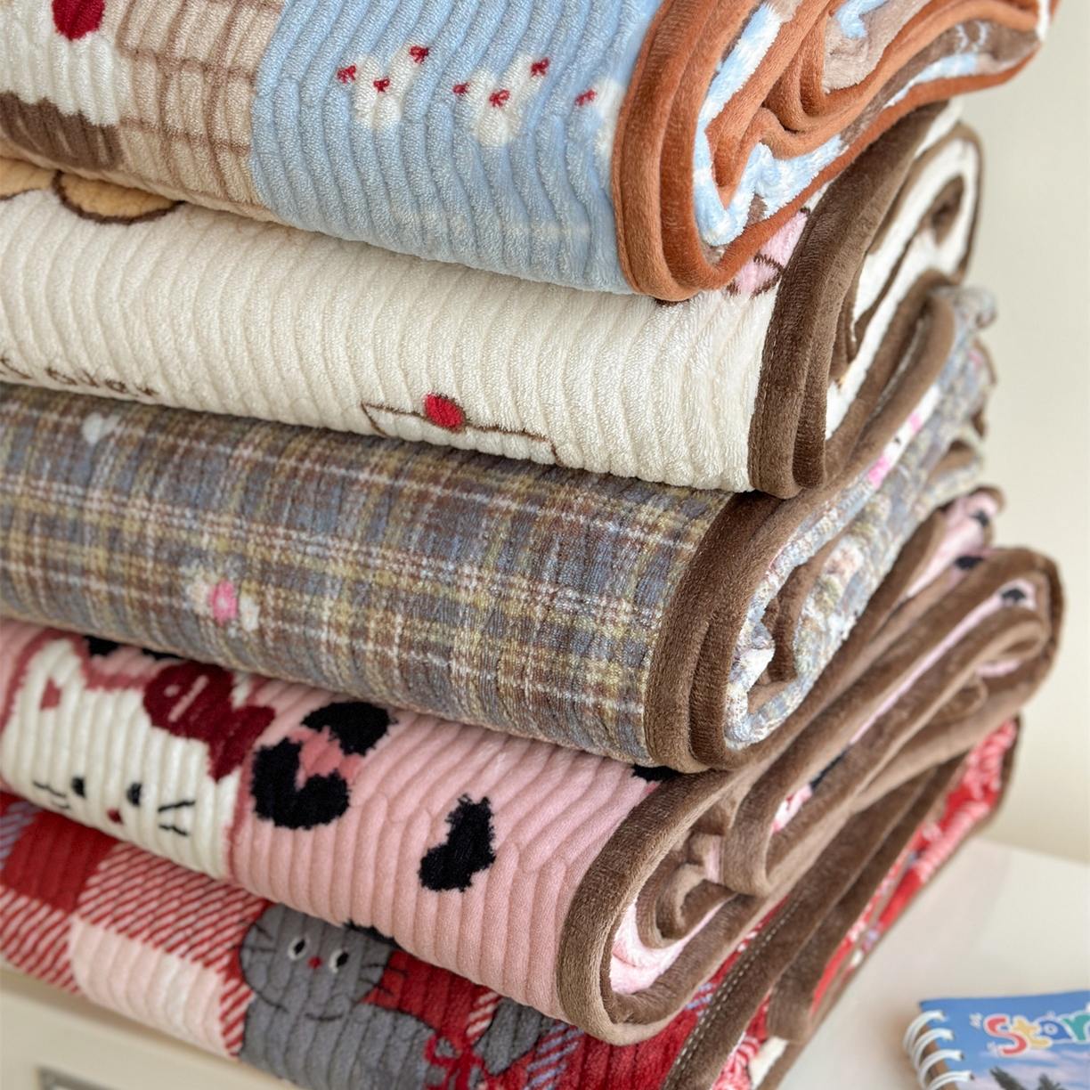 91家纺网 家纺一手货源 找家纺 暖生活 2025新款高克重牛奶绒床盖三件套 组合