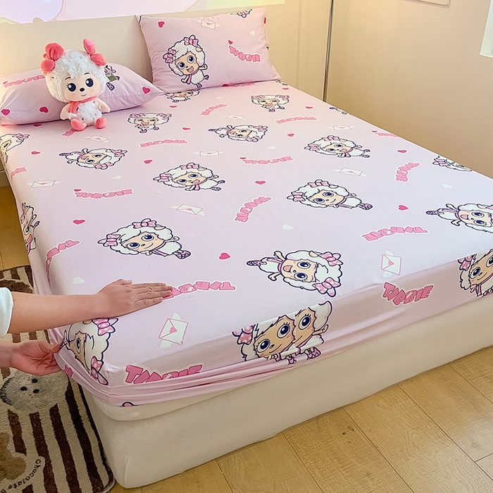 91家纺网 家纺一手货源 找家纺 （总）金鑫汇家纺 2025新款喜羊羊与灰太狼全棉单品床笠