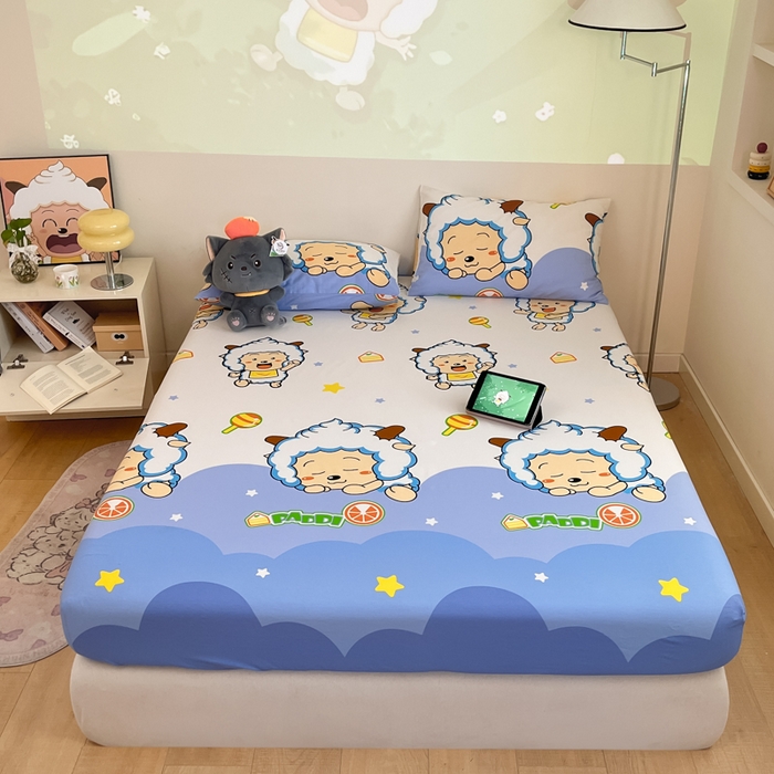 金鑫汇家纺 2025新款喜羊羊与灰太狼全棉单品床笠 懒懒大王