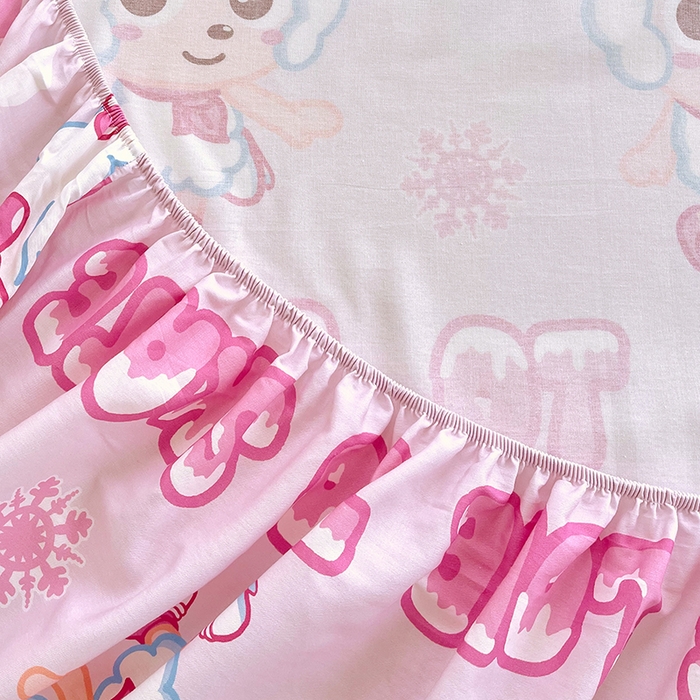 91家纺网 家纺一手货源 找家纺 金鑫汇家纺 2025新款喜羊羊与灰太狼全棉单品床笠 滑冰美羊羊