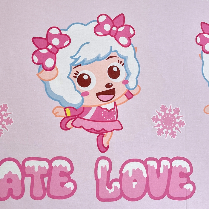 91家纺网 家纺一手货源 找家纺 金鑫汇家纺 2025新款喜羊羊与灰太狼全棉单品床笠 滑冰美羊羊