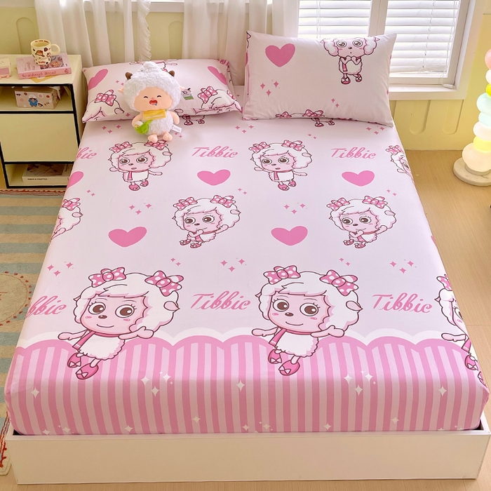 91家纺网 家纺一手货源 找家纺 金鑫汇家纺 2025新款喜羊羊与灰太狼全棉单品床笠 时尚美羊羊