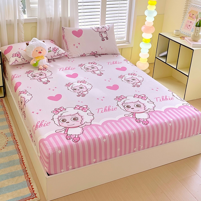 91家纺网 家纺一手货源 找家纺 金鑫汇家纺 2025新款喜羊羊与灰太狼全棉单品床笠 时尚美羊羊