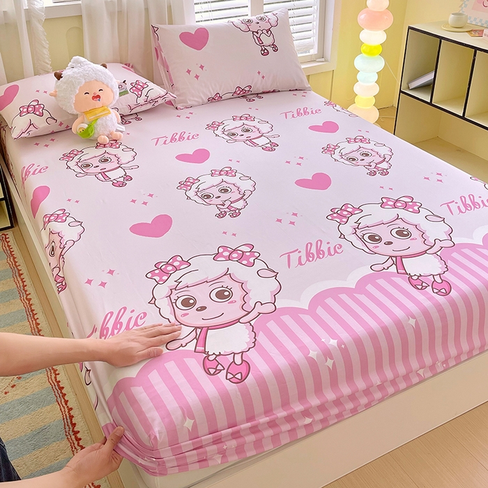 91家纺网 家纺一手货源 找家纺 金鑫汇家纺 2025新款喜羊羊与灰太狼全棉单品床笠 时尚美羊羊