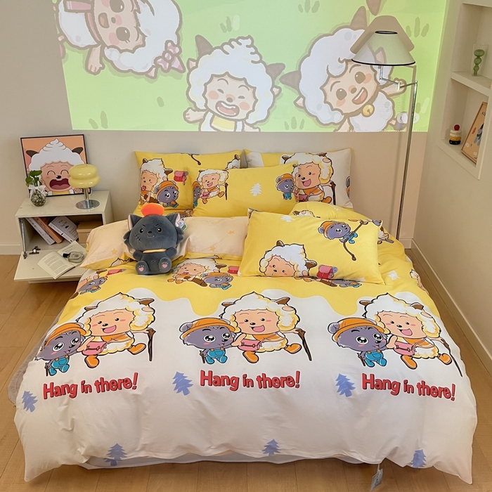 91家纺网 家纺一手货源 找家纺 （总）金鑫汇家纺 2025新款喜羊羊与灰太狼全棉单品被套