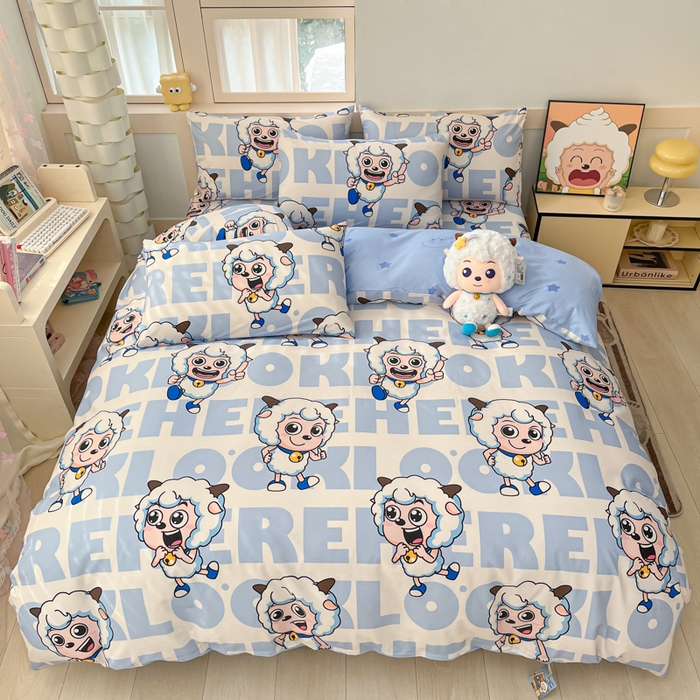 91家纺网 家纺一手货源 找家纺 （总）金鑫汇家纺 2025新款喜羊羊与灰太狼全棉单品被套