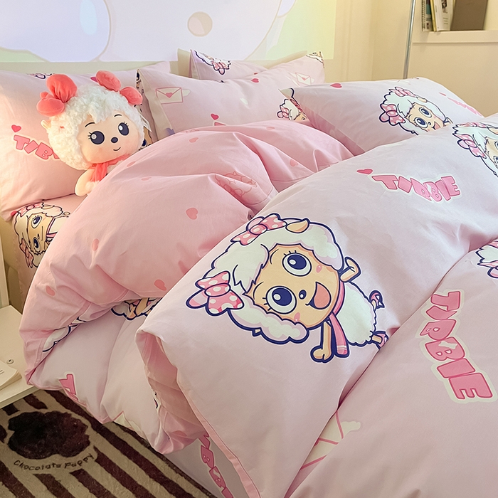 91家纺网 家纺一手货源 找家纺 金鑫汇家纺 2025新款喜羊羊与灰太狼全棉单品被套 乖巧美羊羊