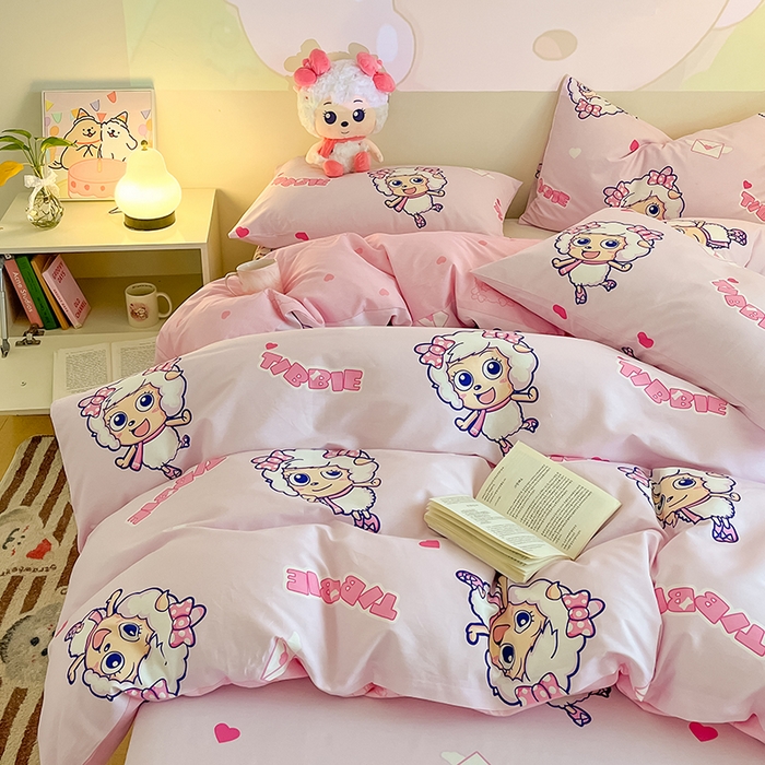 91家纺网 家纺一手货源 找家纺 金鑫汇家纺 2025新款喜羊羊与灰太狼全棉单品被套 乖巧美羊羊