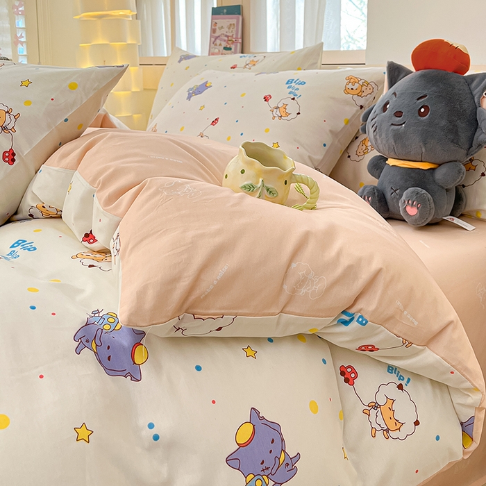 91家纺网 家纺一手货源 找家纺 金鑫汇家纺 2025新款喜羊羊与灰太狼全棉单品被套 困困小狼羊