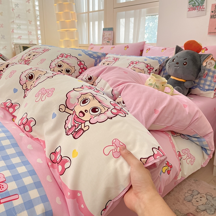 91家纺网 家纺一手货源 找家纺 金鑫汇家纺 2025新款喜羊羊与灰太狼全棉单品被套 甜宅美羊羊