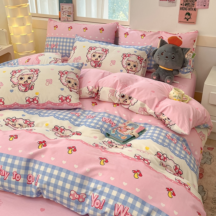 91家纺网 家纺一手货源 找家纺 金鑫汇家纺 2025新款喜羊羊与灰太狼全棉单品被套 甜宅美羊羊