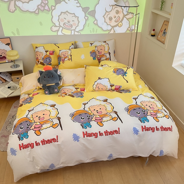 91家纺网 家纺一手货源 找家纺 金鑫汇家纺 2025新款喜羊羊与灰太狼全棉单品被套 寻宝奇遇记