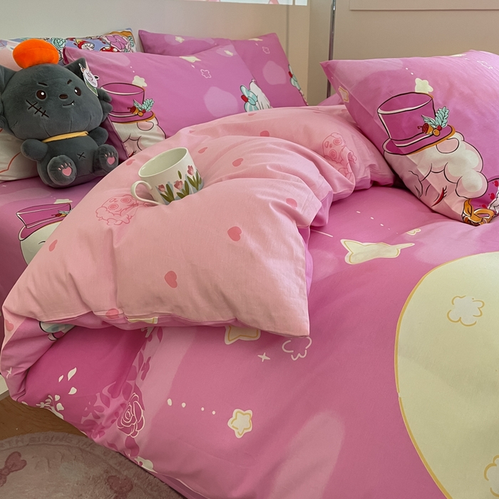 91家纺网 家纺一手货源 找家纺 金鑫汇家纺 2025新款喜羊羊与灰太狼全棉单品被套 月光精灵