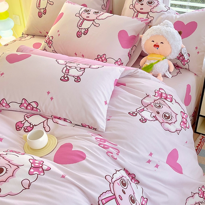 91家纺网 家纺一手货源 找家纺 金鑫汇家纺 2025新款喜羊羊与灰太狼全棉单品被套 时尚美羊羊