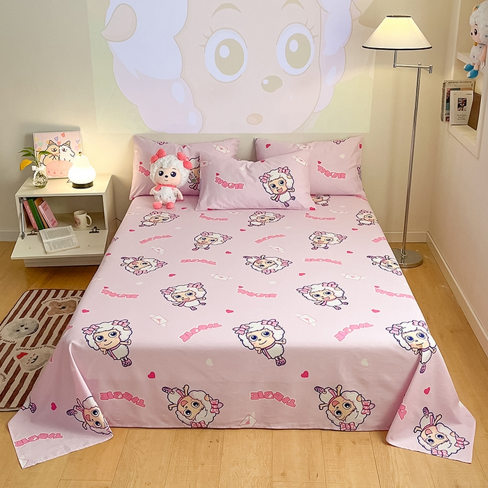 91家纺网 家纺一手货源 找家纺 （总）金鑫汇家纺 2025新款喜羊羊与灰太狼全棉单品床单