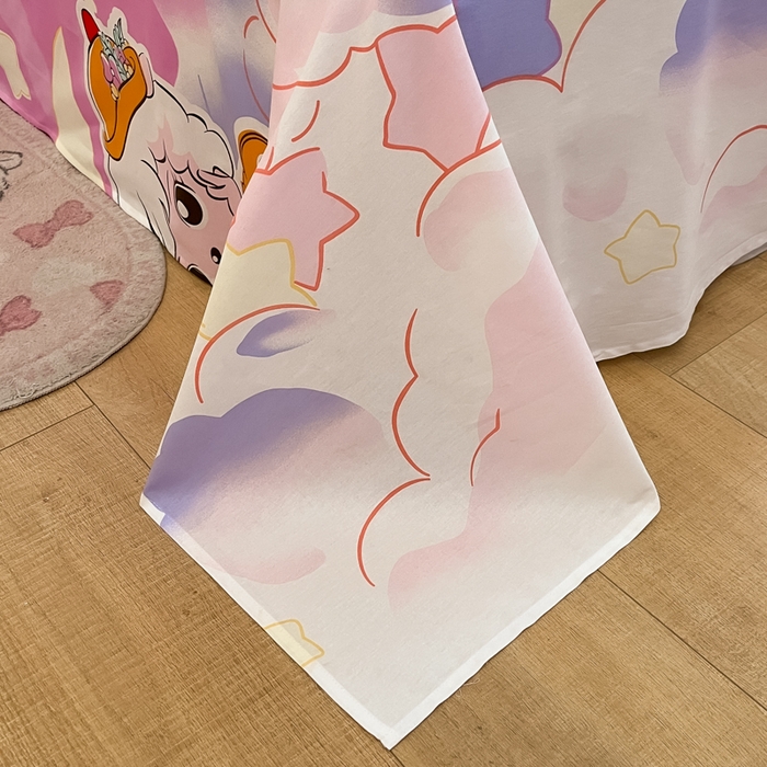 91家纺网 家纺一手货源 找家纺 金鑫汇家纺 2025新款喜羊羊与灰太狼全棉单品床单 月光精灵