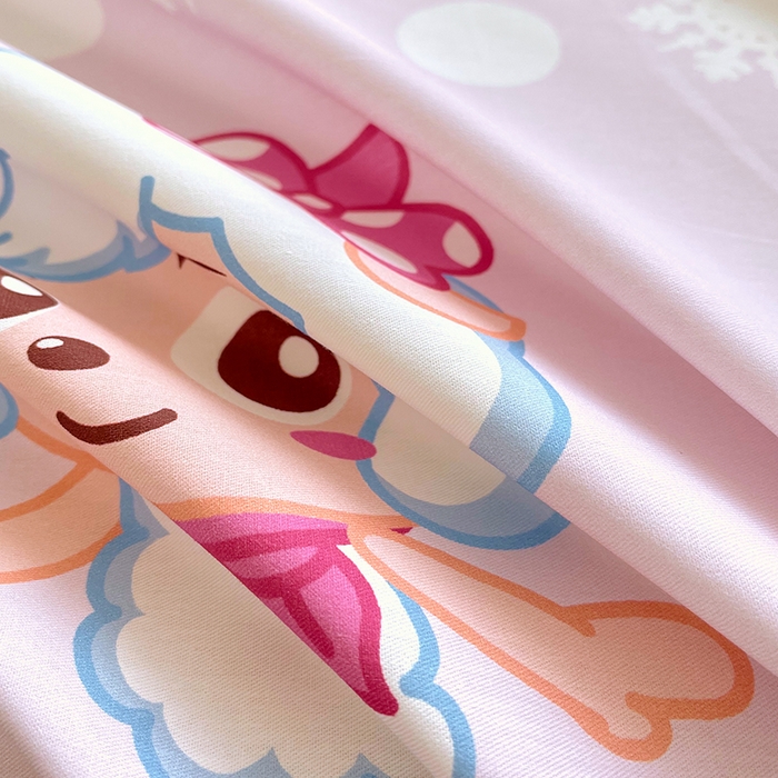 91家纺网 家纺一手货源 找家纺 金鑫汇家纺 2025新款喜羊羊与灰太狼全棉单品床单 滑冰美羊羊