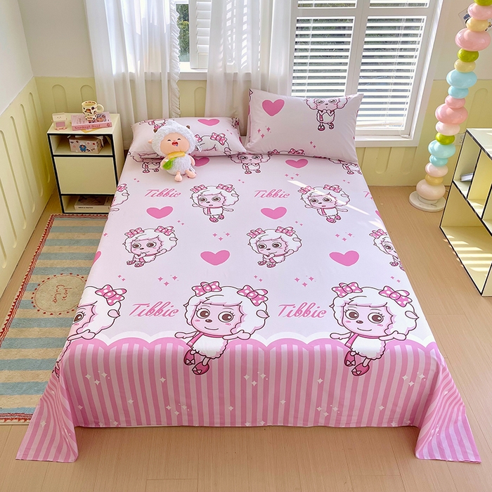 金鑫汇家纺 2025新款喜羊羊与灰太狼全棉单品床单 时尚美羊羊