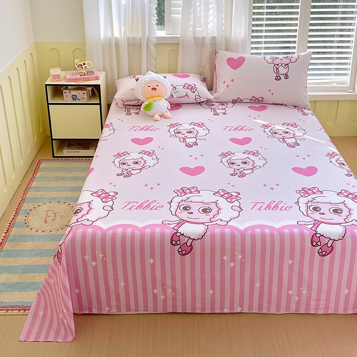 91家纺网 家纺一手货源 找家纺 金鑫汇家纺 2025新款喜羊羊与灰太狼全棉单品床单 时尚美羊羊