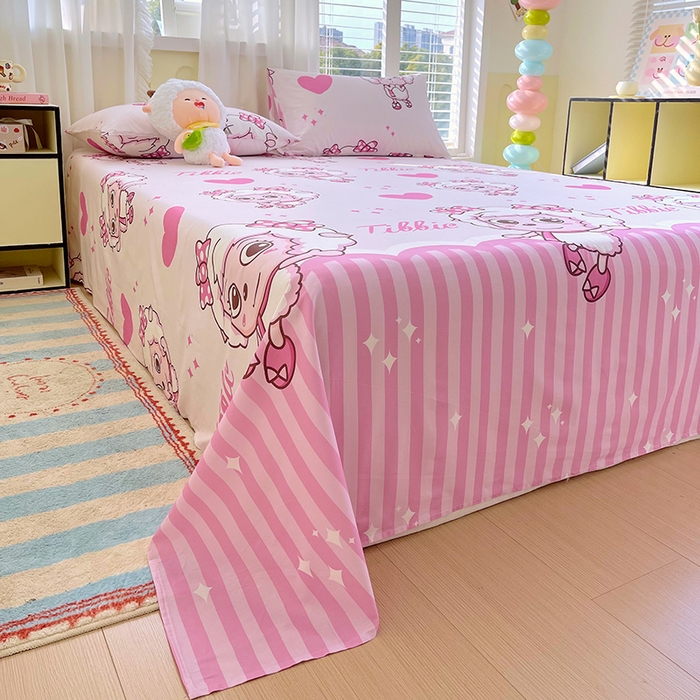 91家纺网 家纺一手货源 找家纺 金鑫汇家纺 2025新款喜羊羊与灰太狼全棉单品床单 时尚美羊羊