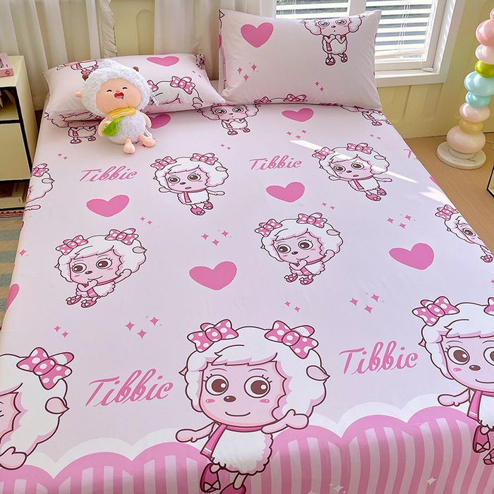 91家纺网 家纺一手货源 找家纺 金鑫汇家纺 2025新款喜羊羊与灰太狼全棉单品床单 时尚美羊羊