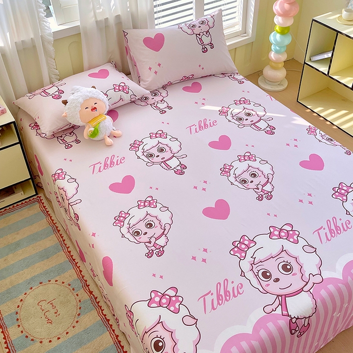 91家纺网 家纺一手货源 找家纺 金鑫汇家纺 2025新款喜羊羊与灰太狼全棉单品床单 时尚美羊羊