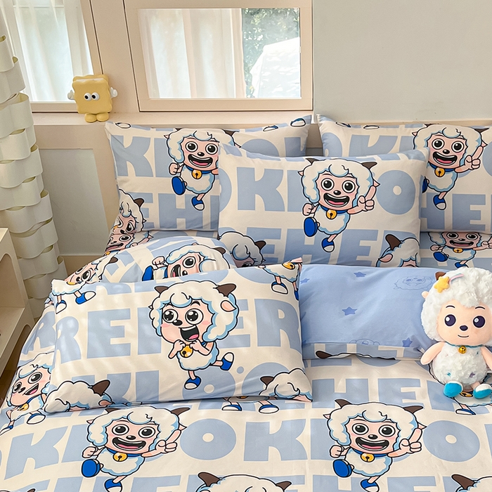 91家纺网 家纺一手货源 找家纺 （总）金鑫汇家纺 2025新款喜羊羊与灰太狼全棉单品枕套