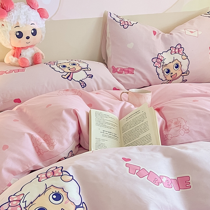 91家纺网 家纺一手货源 找家纺 金鑫汇家纺 2025新款喜羊羊与灰太狼全棉单品枕套 乖巧美羊羊