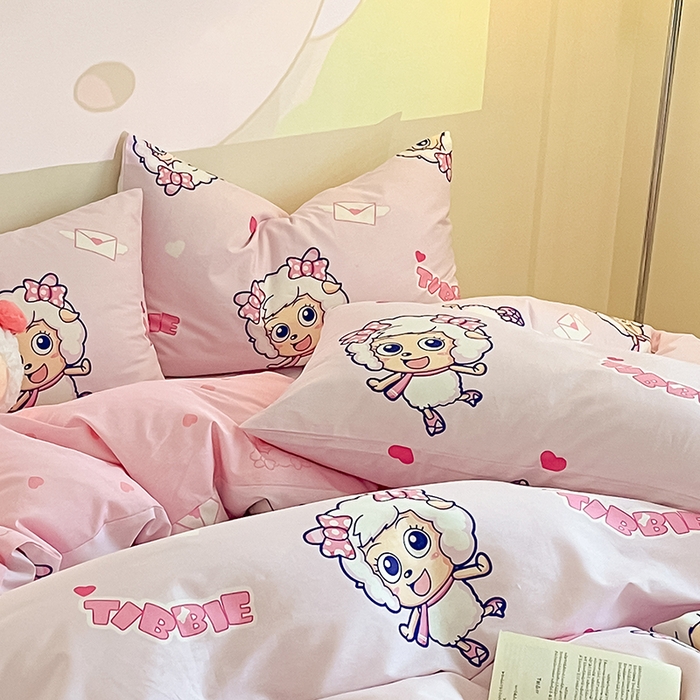 91家纺网 家纺一手货源 找家纺 金鑫汇家纺 2025新款喜羊羊与灰太狼全棉单品枕套 乖巧美羊羊