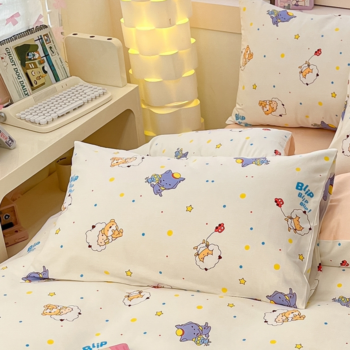 91家纺网 家纺一手货源 找家纺 金鑫汇家纺 2025新款喜羊羊与灰太狼全棉单品枕套 困困小狼羊