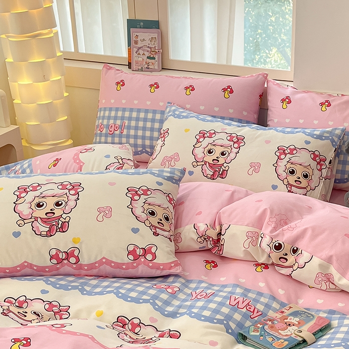 91家纺网 家纺一手货源 找家纺 金鑫汇家纺 2025新款喜羊羊与灰太狼全棉单品枕套 甜宅美羊羊