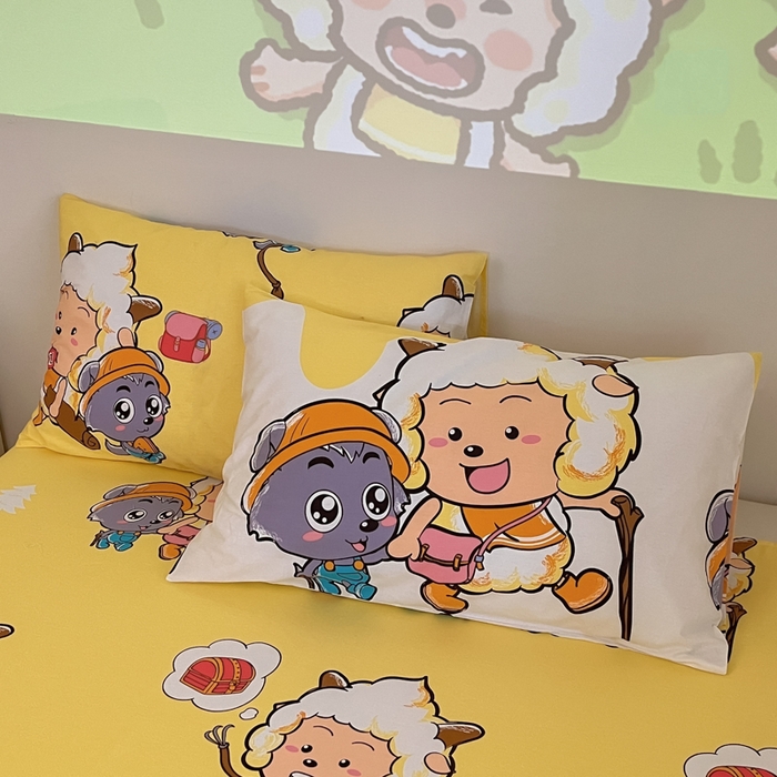 金鑫汇家纺 2025新款喜羊羊与灰太狼全棉单品枕套 寻宝奇遇记