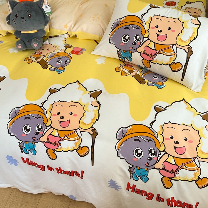 91家纺网 家纺一手货源 找家纺 金鑫汇家纺 2025新款喜羊羊与灰太狼全棉单品枕套 寻宝奇遇记