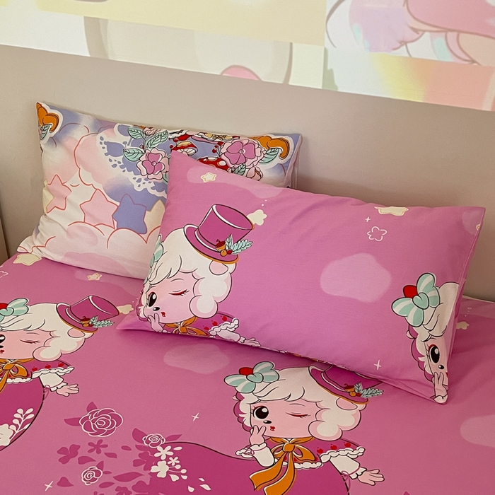 金鑫汇家纺 2025新款喜羊羊与灰太狼全棉单品枕套 月光精灵