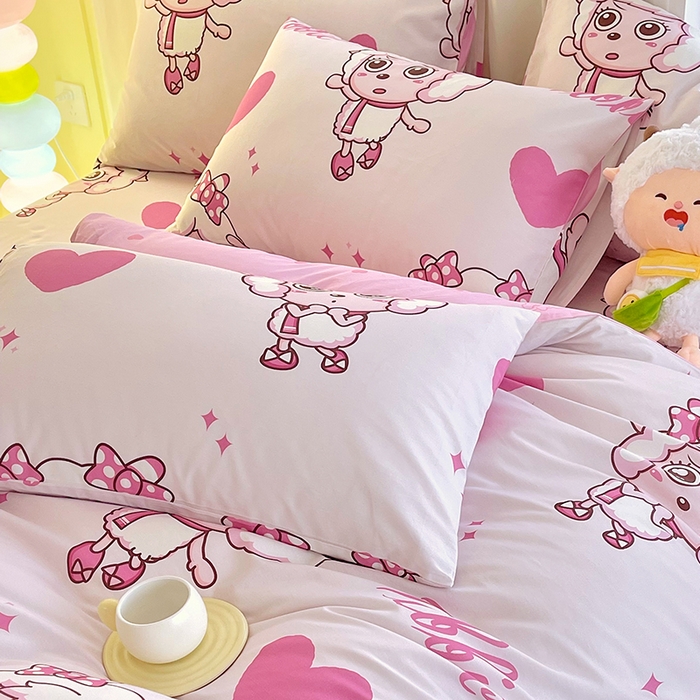 91家纺网 家纺一手货源 找家纺 金鑫汇家纺 2025新款喜羊羊与灰太狼全棉单品枕套 时尚美羊羊