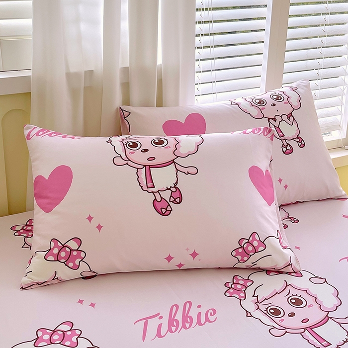 91家纺网 家纺一手货源 找家纺 金鑫汇家纺 2025新款喜羊羊与灰太狼全棉单品枕套 时尚美羊羊