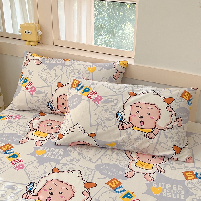 金鑫汇家纺 2025新款喜羊羊与灰太狼全棉单品枕套 探索懒羊羊