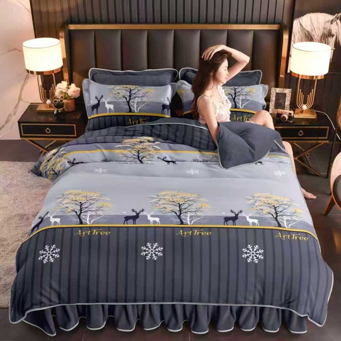 91家纺网 家纺一手货源 找家纺 （总）雨洋2025新款加厚保暖8.5斤牛奶绒金貂婴儿绒四件套