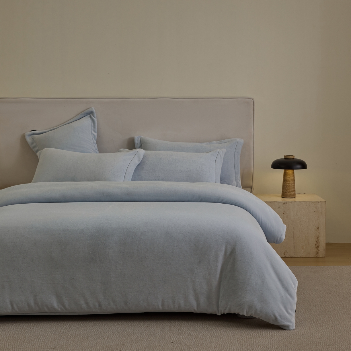 禧禾 2025新款A类300G醇厚速暖绒四件套-莫兰迪莫兰迪-雨灰蓝