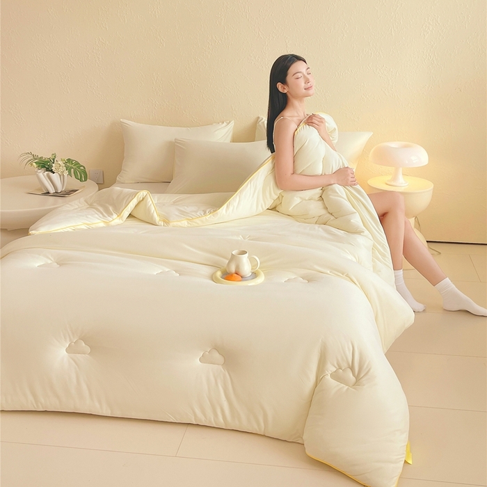 91家纺网 家纺一手货源 找家纺 （总）佰亿莱 2025新款亲肤超柔云朵棉牛奶大豆被子被芯