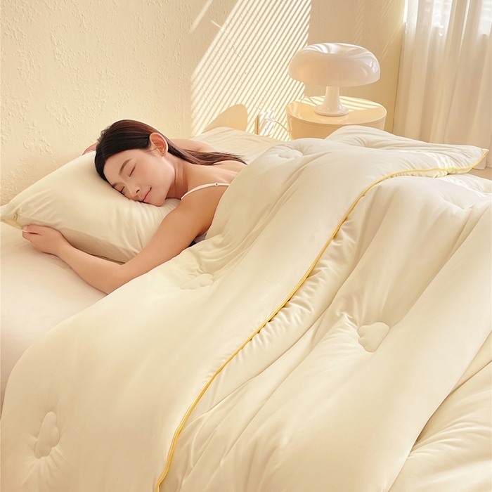 91家纺网 家纺一手货源 找家纺 （总）佰亿莱 2025新款亲肤超柔云朵棉牛奶大豆被子被芯