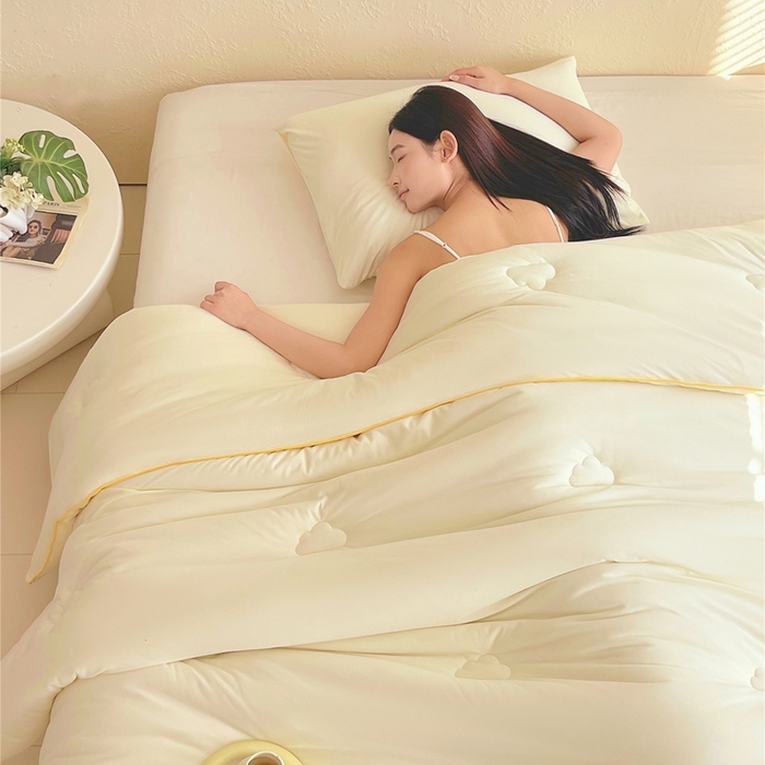 91家纺网 家纺一手货源 找家纺 （总）佰亿莱 2025新款亲肤超柔云朵棉牛奶大豆被子被芯