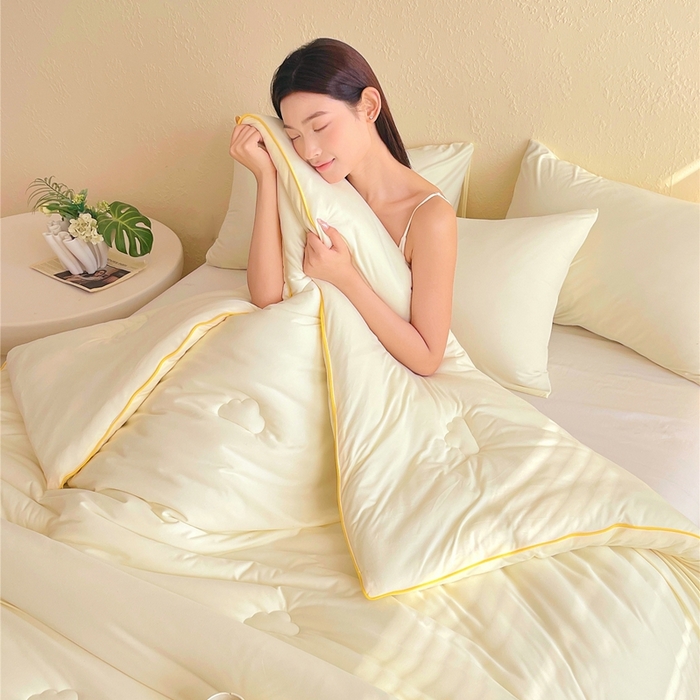 91家纺网 家纺一手货源 找家纺 （总）佰亿莱 2025新款亲肤超柔云朵棉牛奶大豆被子被芯