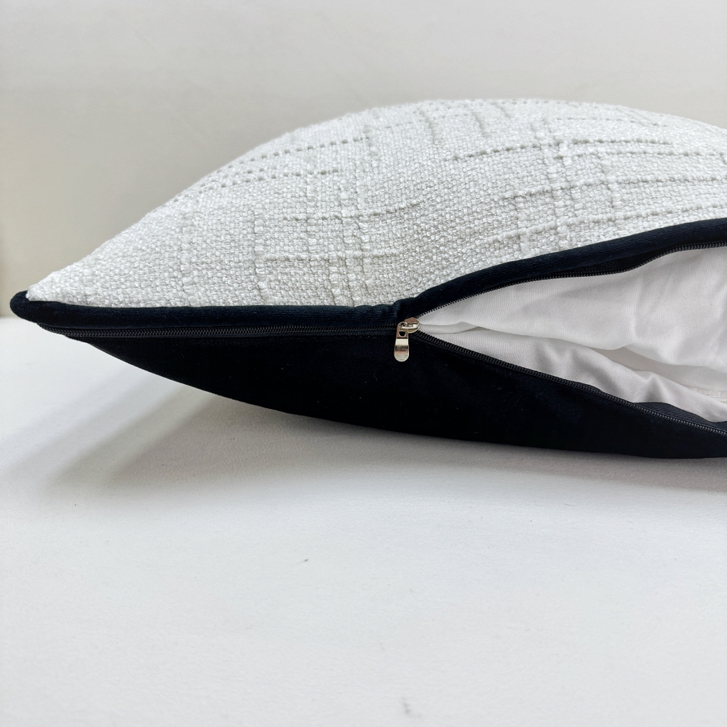 91家纺网 家纺一手货源 找家纺 爱家居 2025新款纯色加厚雪尼尔纹理抱枕轻奢家居靠垫沙发床头靠包枕可拆洗 轻奢雪尼尔—白色