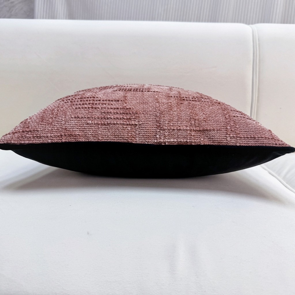 91家纺网 家纺一手货源 找家纺 爱家居 2025新款纯色加厚雪尼尔纹理抱枕轻奢家居靠垫沙发床头靠包枕可拆洗 轻奢雪尼尔—粉