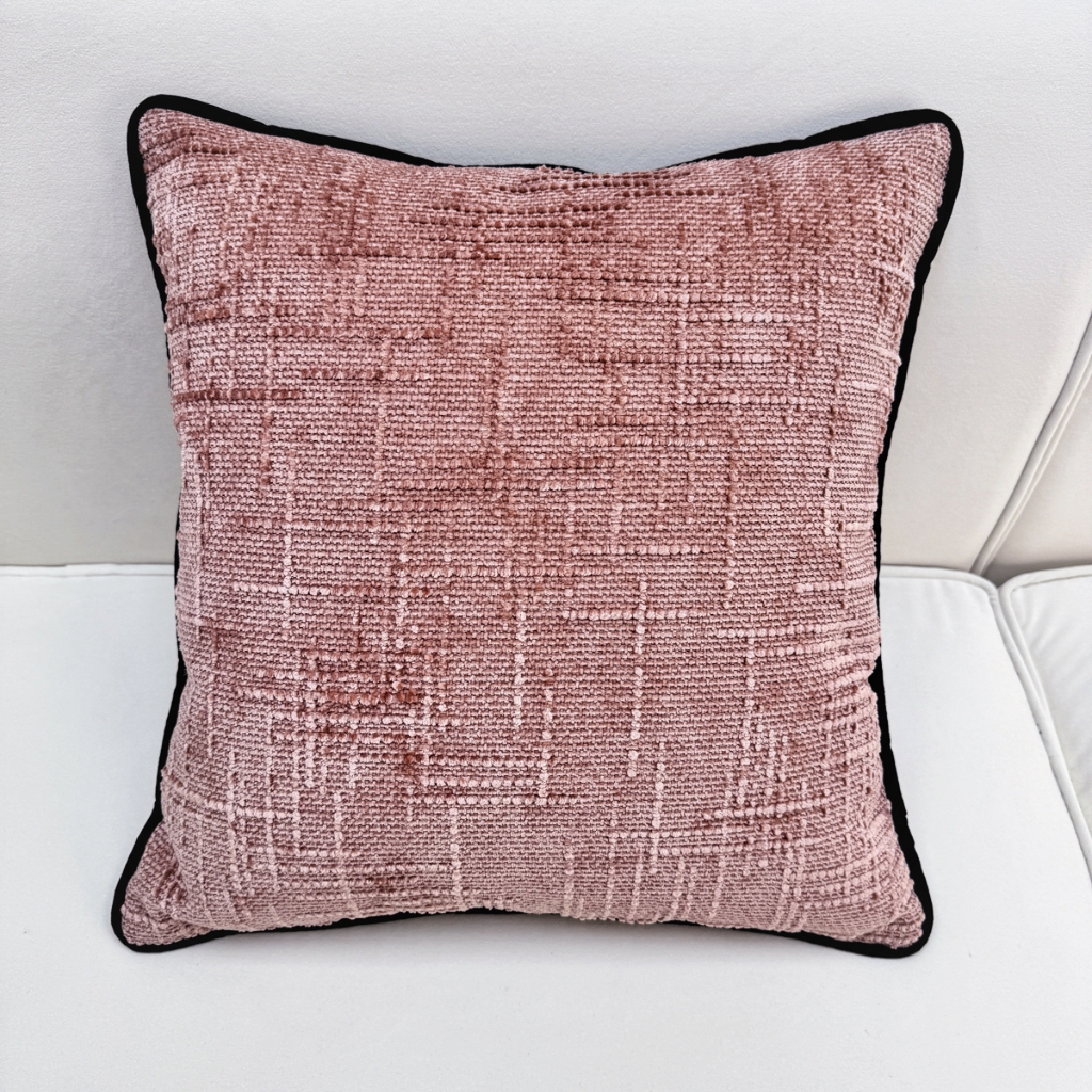 91家纺网 家纺一手货源 找家纺 爱家居 2025新款纯色加厚雪尼尔纹理抱枕轻奢家居靠垫沙发床头靠包枕可拆洗 轻奢雪尼尔—粉